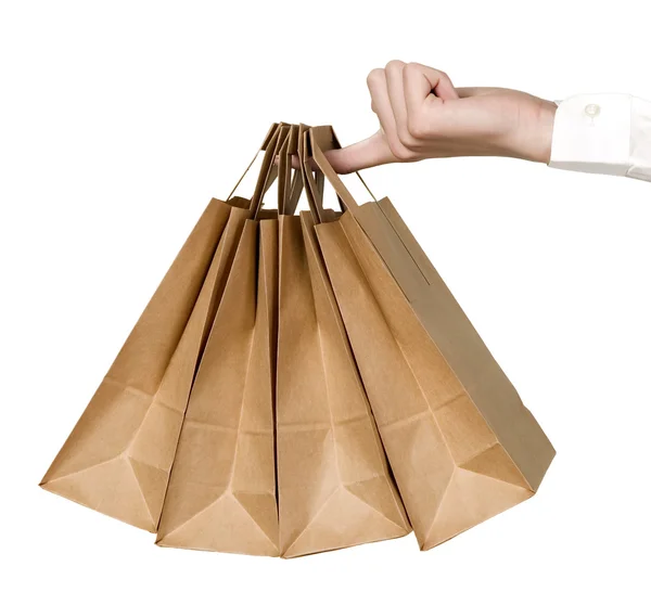 Many organic green paper bags — Stock Photo, Image