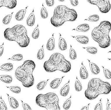 Abstract Paw pattern free hand style clipart