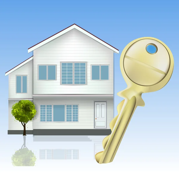Immobiliare con chiave — Vettoriale Stock