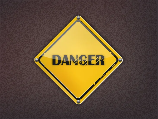 Danger Sign on dark background — Stock Vector