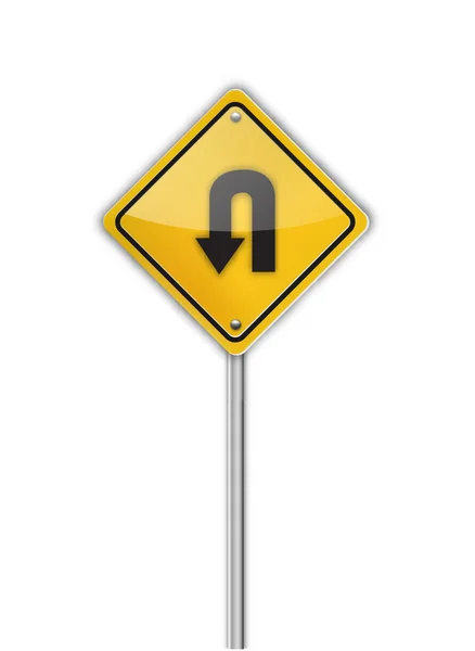 Turn back road sign, illustration — Stock Vector