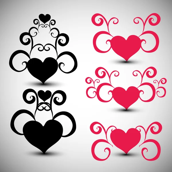 Abstract red hearts — Stock Vector