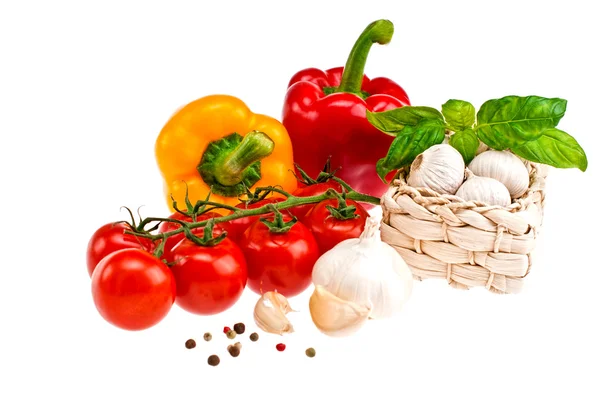 Pepers, tomaten, knoflook. — Stockfoto