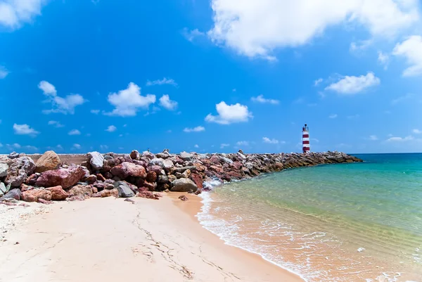 Adadaki deniz feneri.