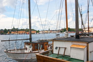 waterfront görünümünden Stockholm.