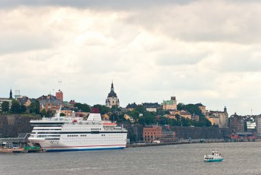 Stockholm liman. İsveç.