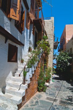 Narrow street. Chania. clipart