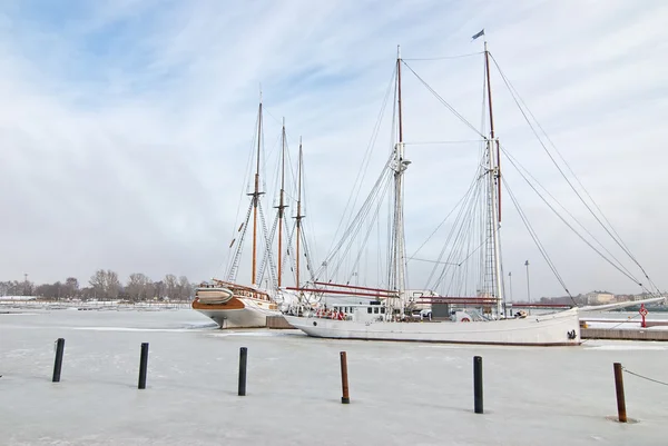 stock image Yachts in the spring.