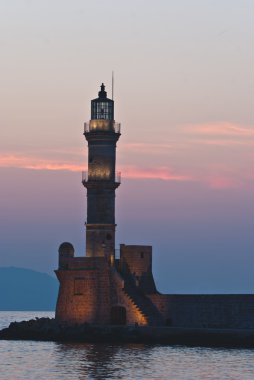 Hanya deniz feneri günbatımı.