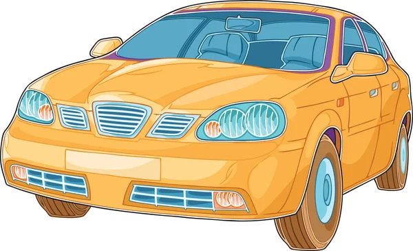 Sarı araba — Stok Vektör