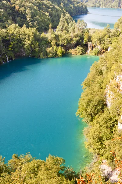 Plitvice Gölleri havadan görünümü - Hırvatistan, Balkanlar. UNESCO yer. — Stok fotoğraf