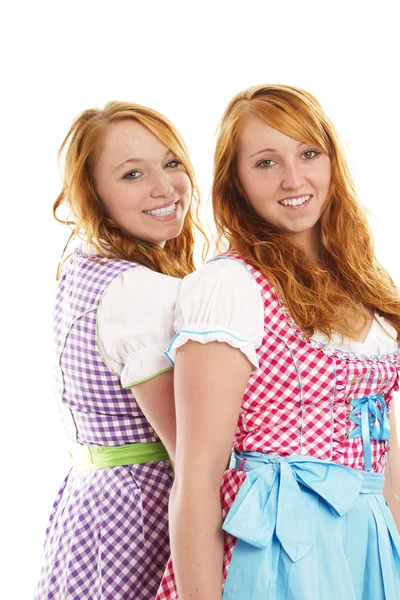 Two bavarian dressed girls — Stock Photo, Image