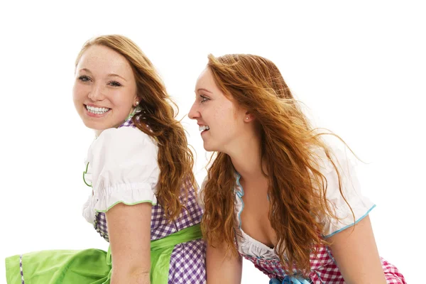 Two bavarian girls looking — Stock Photo, Image