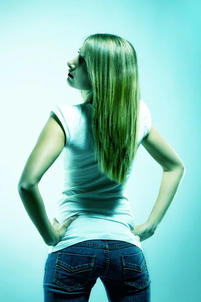 Young woman from back — Stock Photo, Image