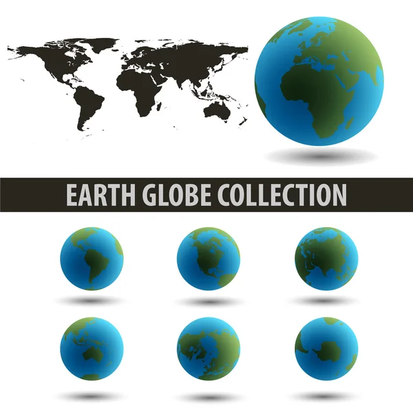 Earth_Globe_Collection_Green 蓝色 — 图库照片