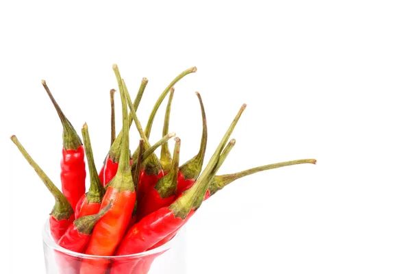 Tajski czerwony chili na białym tle — Zdjęcie stockowe