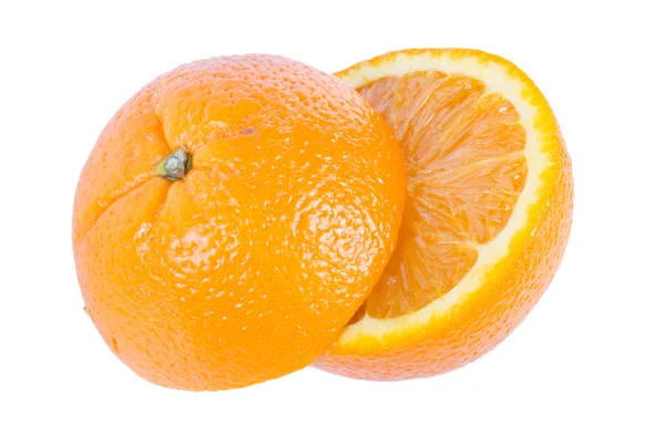 Friss narancs elszigetelt fehér háttér — Stock Fotó