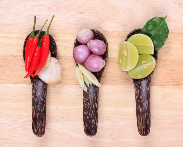 Spicy ingredientes alimentares tailandeses — Fotografia de Stock