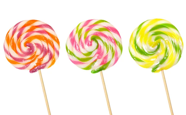 stock image Retro style colorful round shape lollipop on white background
