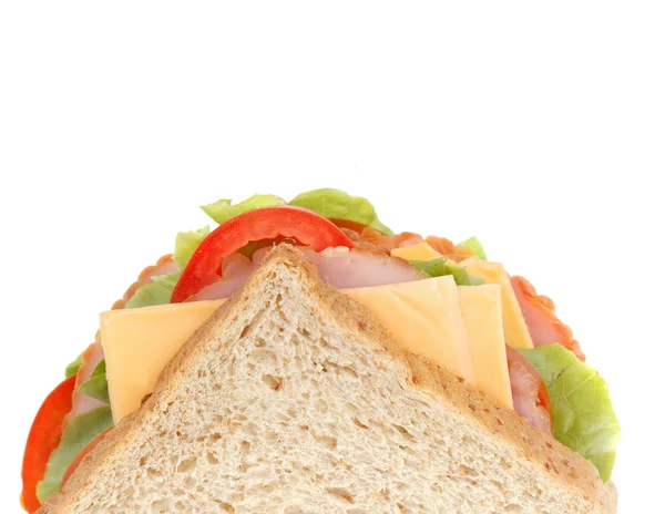 Sandwich au jambon frais isolé — Photo