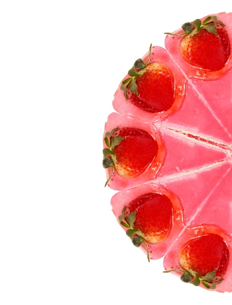 Stock image Pink strawberry cake isolated