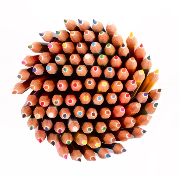 Color pencils isolated on white background close up — Stock Photo, Image