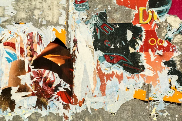 Grunge háttér régi szakadt plakátok — Stock Fotó