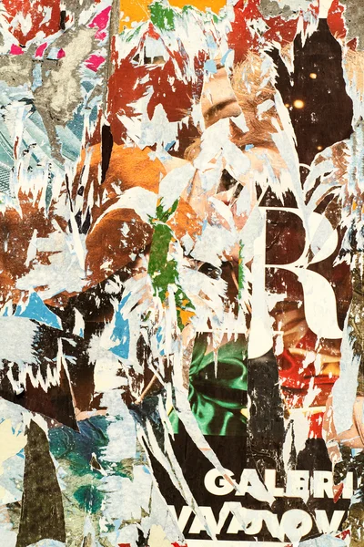 Eski Yırtık Posterli Grunge Arkaplanı — Stok fotoğraf