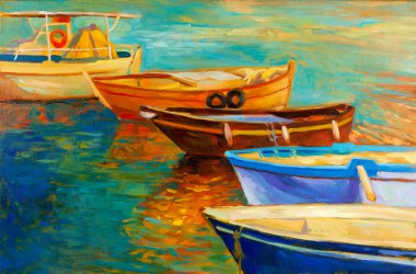 Boats in sea clipart