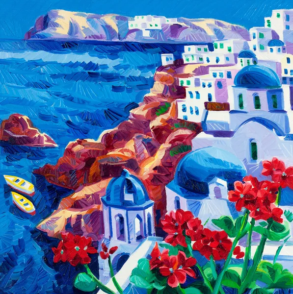 Santorini kerken — Stockfoto