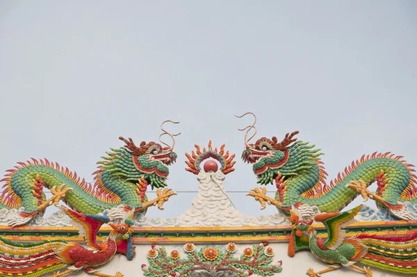 Dragão chinês gêmeo — Fotografia de Stock
