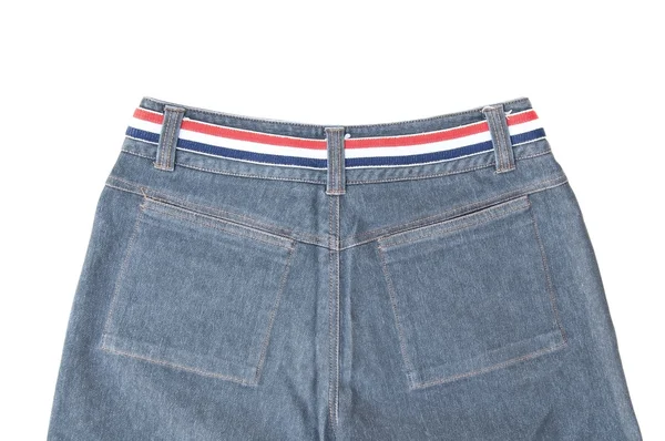 Azul jean en vista lateral trasera —  Fotos de Stock