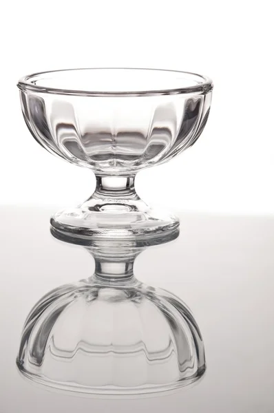 Empty cocktail glass with mirror reflection — Stock Photo, Image