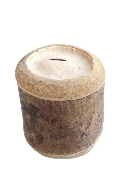 Пигги-банк из бамбукового дерева — стоковое фото