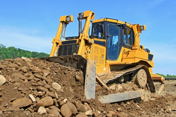 stock image The bulldozer on a building site