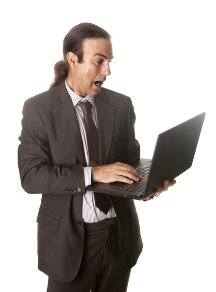 Entrepreneur with laptop — Stock Photo, Image