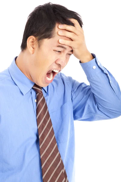 Frustrerad affärsman med huvudvärk — Stockfoto