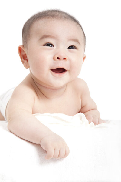 Smiling asian baby