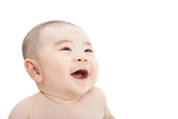 何かを探して幸せなアジアの赤ちゃん — ストック写真