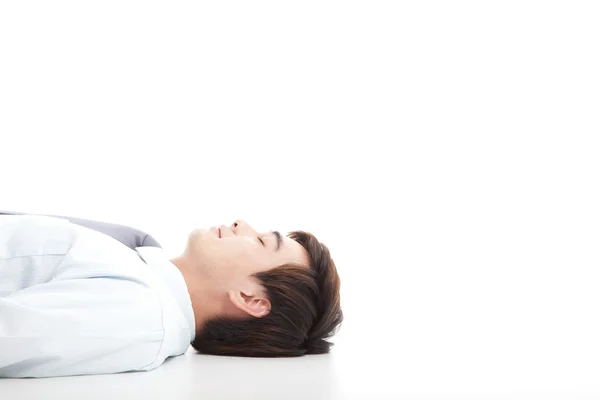 Business man lying on floor for rest — Stock Photo, Image