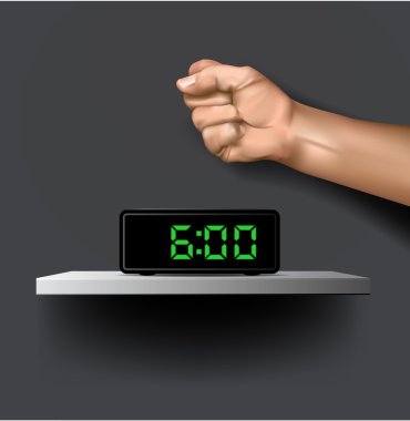 Digital clock with arm