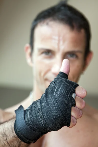 Kit de treinamento de boxe com polegares para cima Fotos De Bancos De Imagens