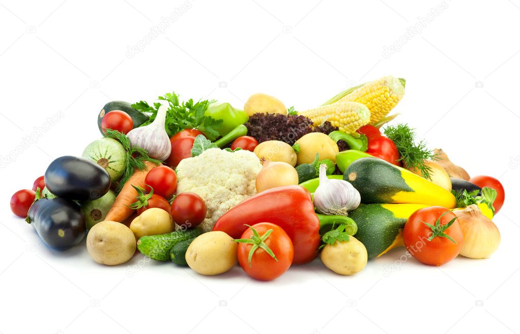 Healthy Eating / Assortment of Organic Vegetables / Isolated