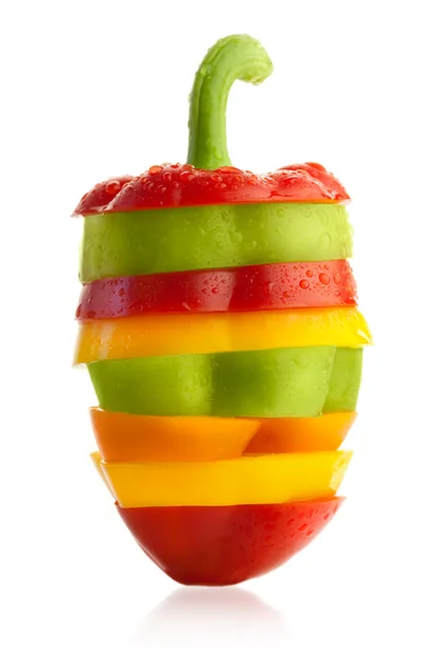 Barevné nakrájený a kombinovaná Amazing Paprika pepř / izolovaný — Stock fotografie