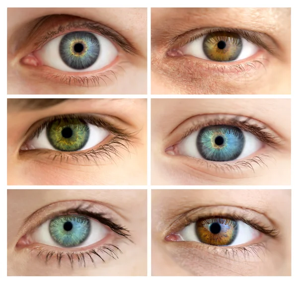Set von 6 wirklich verschiedenen offenen Augen / riesige Größe — Stockfoto