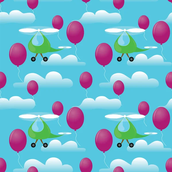 Helicopters seamless pattern — Stock Vector