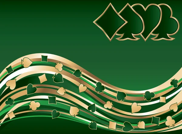 Покер золотий зелений банер, Векторні ілюстрації — стоковий вектор
