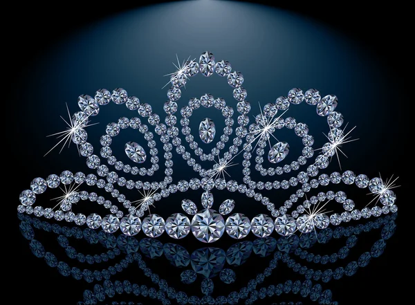 Diamant Diadem mariage féminin, illustration vectorielle — Image vectorielle