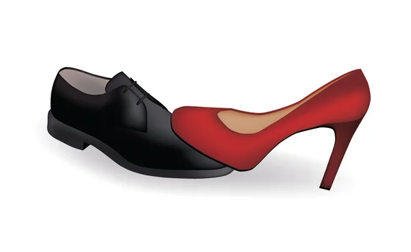 Vrouw en man's schoenen, vectorillustratie — Stockvector