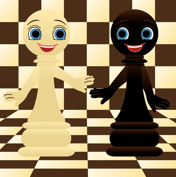 Deux petits pions d'échecs, illustration vectorielle — Image vectorielle